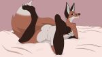 absurd_res anthro anus bed canid canine female fox furniture genitals hi_res lagartixamesmo mammal pink_anus pink_pussy pussy solo