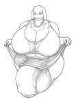 2024 2_horns absurd_res anthro balls_outline big_bulge biped bottomwear bovid breasts bulge caprine cleavage clothed clothing clothing_lift detailed_bulge flaccid fur genital_outline genitals goat gynomorph hi_res horn hornyzhopa huge_bulge hyper hyper_bulge intersex jewelry looking_at_viewer mammal monochrome necklace penis penis_outline simple_background skimpy skirt skirt_lift solo toriel undertale_(series) white_background