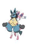 absurd_res duo eeveelution female generation_4_pokemon generation_6_pokemon genitals hi_res lucario male male/female nintendo pokemon pokemon_(species) stand_(artist) sylveon tail