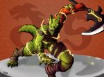  absurd_res anthro axe camsan_r_s dragon epic_games fortnite hi_res hybrid hybrid_(fortnite) light lighting lizard male melee_weapon ninja reptile scales scalie solo video_games warrior weapon 
