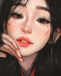  1girl highres looking_at_viewer mole mole_under_eye open_mouth sam_yang solo 