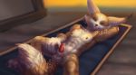  animal_genitalia anthro balls blizzard_entertainment blue_eyes canid canine claws digital_media_(artwork) fur genitals looking_at_viewer male mammal milkwyvern multicolored_body multicolored_fur nipples nude outside paws penis pinup pose sheath solo spread_legs spreading two_tone_body two_tone_fur video_games vulpera warcraft whiskers 