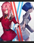  darling_in_the_franxx horns ichigo_(darling_in_the_franxx) pantyhose simanerikotton uniform zero_two_(darling_in_the_franxx) 