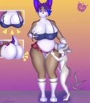 absurd_res anal anal_vore anthro belly big_belly big_breasts big_butt blue_hair breasts butt duo female hair hi_res lagomorph leporid male mammal mouse murid murine purple_eyes purple_hair rabbit red_eyes rodent size_difference tochtli_luxuria tochtli_metzi vampire vore