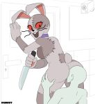 anal anon bow_tie buckteeth camera door dsmnup female five_nights_at_freddy&#039;s hi_res human knife lagomorph leporid looking_back looking_down male mammal oral patchwork rabbit red_eyes rimming scottgames sex signature sketch sketch_background stitch_(sewing) teeth vanny_(fnaf) whiskers