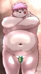 2024 anthro balls bear belly big_belly black_nose blush censored genitals hi_res kemono male mammal menmen_kesinn micropenis navel overweight overweight_male penis sauna small_penis solo