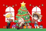  &gt;_&lt; 3boys :t antlers black_hair black_pants blonde_hair blue_shorts boned_meat bowl brook_(one_piece) christmas christmas_lights christmas_ornaments christmas_present christmas_star christmas_tree commentary curly_eyebrows decorating dishes eating facial_hair food franky_(one_piece) frown gift green_hair green_shirt hair_over_one_eye haramaki hat holding holding_food holding_plate horns jacket japanese_clothes kimono leaning_back long_bangs long_sleeves looking_at_another looking_at_object looking_down looking_up male_focus meat merry_christmas mob0322 monkey_d._luffy multiple_boys mustache_stubble nami_(one_piece) nico_robin one_piece open_mouth pants plate red_background red_jacket red_kimono reindeer_antlers roronoa_zoro sandals sanji_(one_piece) santa_hat scar scar_across_eye scar_on_cheek scar_on_chest scar_on_face shirt short_hair shorts sitting sleeping standing striped_clothes stubble tony_tony_chopper usopp v-shaped_eyebrows 