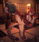 anthro breasts dreamworks felid female fur genitals hi_res kung_fu_panda mammal master_tigress muscular nipples nude pantherine pussy solo tail thick_thighs tiger tussamag