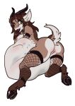 antelope anthro anthro_pred armwear belly big_belly bovid clothing cloven_hooves digital_media_(artwork) ear_piercing ear_ring face_imprint female female_anthro female_human female_pred female_prey firekitty fishnet_armwear fishnet_clothing fishnet_legwear genitals hi_res hoop_ear_ring hooves https://www.furaffinity.net/view/54604044/ huge_belly human human_prey imprint legwear looking_back mammal oral_vore piercing pussy rear_view resting_on_belly ring_piercing same_size_vore vore