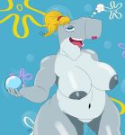 anthro big_breasts blonde_hair bodily_fluids breasts cetacean digital_drawing_(artwork) digital_media_(artwork) female genital_fluids genitals ghostec hair hypnosis mammal marine mind_control nickelodeon nipples nude open_mouth pearl_krabs pussy solo spongebob_squarepants thought_bubble tongue tongue_out vaginal_fluids whale 