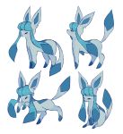  charamells closed_eyes commentary creature english_commentary full_body gen_4_pokemon glaceon no_humans pokemon pokemon_(creature) simple_background sitting standing white_background 