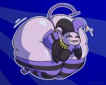  5:4 anthro big_butt butt clothed clothing deltarune digital_media_(artwork) hat headgear headwear huge_butt hyper hyper_butt jester jevil_(deltarune) legwear male male/male presenting sephaloid sharp_teeth smile solo stockings teeth thick_thighs video_games wide_hips 