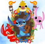  2020 alien angel_(lilo_and_stitch) angry black_eyes blue_body blue_fur blue_nose disney experiment_(lilo_and_stitch) female fire flower fur group guitar hi_res leroy_(lilo_and_stitch) lilo_and_stitch male musical_instrument pink_body pink_fur plant plucked_string_instrument purple_nose red_body red_fur red_nose reuben_(lilo_and_stitch) signature smile stitch_(lilo_and_stitch) string_instrument teeth watermark yellow_body yellow_fur yellow_teeth 