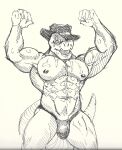 abs anthro barazoku bodily_fluids bulge candy clothing cowboy_hat crocodile crocodilian crocodylid dessert food glitch_productions gummigoo_(tadc) gummy_(food) hat headgear headwear hi_res male muscular muscular_anthro muscular_male nipples open_mouth pecs pinumontbalou raised_arm reptile scalie solo spread_legs spreading sweat sweaty_body tail the_amazing_digital_circus tight_clothing traditional_media_(artwork) underwear