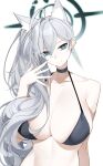  absurdres animal_ears breasts casul highres long_hair shiroko_(blue_archive) shiroko_terror_(blue_archive) swimsuit white_hair wolf_ears 