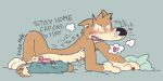  2:1 balls bedding bedroom blush bodily_fluids canid canine canis cum domestic_dog genital_fluids genitals hek japanese_text knot low_res male mammal masturbation nude penis shiba_inu solo spitz text 