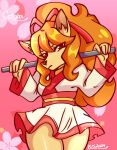  anthro asian_clothing canid canine ceroba_ketsukane clothed clothing digital_media_(artwork) east_asian_clothing female fox hair japanese_clothing kimono long_hair looking_at_viewer mammal orange_hair ponytail solo timedwagon28 undertale_(series) undertale_yellow 