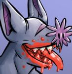  anthro big_ears blood blood_on_face blood_on_mouth blood_on_teeth blood_on_tongue bodily_fluids eyeless gnash_(monsterpunk) kobold_(monsterpunk) low_res male monsterpunk scar sharp_teeth solo star-nosed teeth theonetwo 