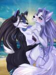  absurd_res alltera anthro canid canine canis duo female female/female hi_res mammal pinup pose wolf 