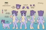  ambiguous_gender anthro collar color_swatch domestic_cat ear_piercing english_text felid feline felis feral mammal model_sheet paws peri_(teebsly) piercing pronouns solo teebsly text 