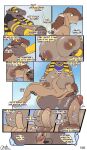  anthro areola biped bovid breasts brown_body brown_hair caprine comic dialogue female fur genitals goat hair hi_res jakethegoat larger_female male male/female mammal nipples nude penis size_difference speech_bubble text thick_thighs vein veiny_penis 