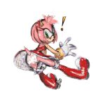  accessory amy_rose anthro boots bracelet butt clothing dress eulipotyphlan exclamation_point female footwear fur gloves green_eyes hair_accessory hairband handwear hedgehog hi_res jewelry mammal noid panties pink_body pink_fur sega solo sonic_the_hedgehog_(series) tail underwear 