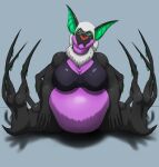 anthro belly big_belly big_breasts black_bra black_clothing black_underwear bra breasts clothing covenant_(artist) generation_6_pokemon hi_res nintendo noivern overweight pokemon pokemon_(species) pregnant simple_background underwear vandal vandal_(covenant)