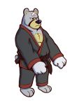  2020 animal_crossing anthro belly bottomwear clothing curt_(animal_crossing) humanoid_hands male mammal mrkermodebear nintendo pants simple_background slightly_chubby solo ursid video_games white_background 