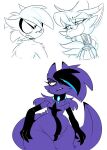 2018 absurd_res angry anthro belly belly_markings big_tail biped black_arms black_collar black_hair black_markings blue_highlights bottom_heavy chain cheek_tuft chest_markings collar collar_only cross_(marking) crystal digital_drawing_(artwork) digital_media_(artwork) dipstick_ears dipstick_tail domestic_cat duo ear_markings ears_up eye_contact eyebrow_through_hair eyebrows eyelashes eyeshadow facial_tuft featureless_chest felid feline felis female female_anthro fluffy fluffy_ears fluffy_hair fluffy_tail front_view fur fur_markings fusion generation_2_pokemon gloves_(marking) guide_lines hair hair_over_eye hi_res highlights_(coloring) hybrid ice leg_tuft long_tail looking_aside looking_at_another makeup mammal markings mostly_nude mostly_nude_anthro mostly_nude_female multicolored_ears mustelid naturally_censored nintendo nude one_eye_obstructed overweight overweight_anthro overweight_female partially_colored payback_(toxicsoul77) pokemon pokemon_(species) portrait prick_ears pupils purple_body purple_ears purple_eyeshadow purple_fur purple_hair purple_tail purple_tuft red_eyes sassy sharp_teeth smile smirk sneasel sneer standing sylvia_(toxicsoul77) tail tail_markings teeth thick_thighs thigh_tuft three-quarter_portrait toxicsoul77 translucent translucent_hair tuft tuxedo_cat wide_hipped_anthro wide_hipped_female wide_hips