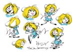  aaron_neathery anthro blonde_hair clothed clothing endtown female fully_clothed fully_clothed_anthro fur hair holly_hollister long_tail maid_uniform mammal model_sheet murid murine rodent sad scolding smile smirk solo tail uniform white_body white_fur 