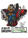  amputee armor artist_name blue_armor cable chain character_name commentary crack cracked_glass crossover dirty duct_tape english_commentary english_text exhaust_pipe goblin gun gundam highres mecha mecha_focus missile missile_pod missing_limb mobile_suit mobile_suit_gundam orc ork_(warhammer) patreon_username pauldrons quadruple_amputee red_armor robot rocket_launcher rx-78-2 shadefish1 shoulder_armor signature simple_background skull spikes torso tumblr_username turret twitter_username warhammer_40k weapon white_armor white_background wire 