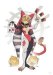  :3 anthro bell big_bell bodysuit breasts card claws clothing felid feline female fool&#039;s_hat foresttherotten hat headgear headwear hi_res jester jingle_bell looking_at_viewer mammal skinsuit solo tail tail_tuft tight_clothing toe_claws tuft yellow_eyes 