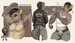  2024 alternative_fashion anthro armpit_hair body_hair clothing fallout grease greaser hi_res hyena jacket leather leather_clothing leather_jacket leather_topwear male mammal microsoft rear_view scar solo thaismotosuwa topwear trans_(lore) trans_man_(lore) 