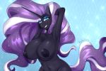  3:2 anthro anthrofied areola big_breasts blue_eyes blush breasts equid female hair hands_behind_head hi_res horn huge_breasts idw_publishing kaikururu long_hair looking_at_viewer mammal my_little_pony my_little_pony_(idw) nightmare_rarity_(idw) nipples nude pose sparkles unicorn 