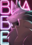  2020 anthro black_nose blue_body blue_eyes blue_fur brand_new_animal canid canine canis chest_tuft clothed clothing coat collar fur hi_res inner_ear_fluff male mammal mauve_p neon_lights shirou_ogami side_view studio_trigger topwear tuft wolf 