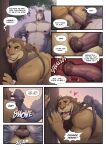 5_fingers absurd_res aldrich_haynes_(thepurp) anal anal_penetration animal_genitalia animal_penis anthro anthro_on_anthro anthro_penetrated anthro_penetrating anthro_penetrating_anthro backsack balls biped blush butt claws comic dialogue duo english_text equid equine equine_genitalia equine_penis erection eyebrows fangs felid fingers flared_penis genitals hi_res horse internal interspecies lion male male/male male_penetrated male_penetrating male_penetrating_male mammal medial_ring muscular muscular_anthro muscular_male pantherine penetration penile penile_penetration penis penis_in_ass perineum plant prostate roman_(thepurp) sex speech_bubble teeth text thepurp tongue tongue_out tree vein veiny_penis 