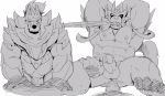  abs anal anal_penetration anthro anthro_on_anthro anthro_penetrated anthro_penetrating anthro_penetrating_anthro armor bodily_fluids crowned_shield_zamazenta crowned_sword_zacian disembodied_hand duo genitals hands_behind_head hi_res holding_object holding_sword holding_weapon huger_smot humanoid_genitalia humanoid_penis legendary_pok&eacute;mon male male/male melee_weapon mostly_nude mouth_hold muscular muscular_male nintendo nipples penetration penis pok&eacute;mon pok&eacute;mon_(species) pok&eacute;morph saliva simple_background sweat sword tongue tongue_out video_games weapon white_background zacian zamazenta 
