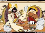  animal_humanoid awkward_expression black_bars blazblue cat_humanoid cat_tail droll3 eating_food felid felid_humanoid feline feline_humanoid female food friends group human humanoid letterbox male mammal mammal_humanoid meat meat_on_bone monkey_d._luffy mouth_full one_piece rice_ball taokaka taokaka_hoodie video_games wanted_poster 