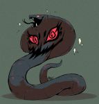  arbok commentary creature english_commentary fangs full_body gen_1_pokemon grey_background highres leafie-draws no_humans pokemon pokemon_(creature) red_eyes simple_background snake solo sparkle tongue tongue_out 