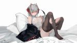  areola arknights artist_revision horns no_bra orga pantsu pantyhose see_through torn_clothes w_(arknights) 