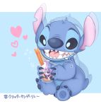  &lt;3 2020 alien blue_body blue_claws blue_fur blue_nose blue_pawpads bodily_fluids claws cup dessert disney drooling experiment_(lilo_and_stitch) eyebrows fingers food fur hi_res holding_object ice_cream lilo_and_stitch nonta_(pixiv_3813893) open_mouth pawpads pink_tongue saliva sharp_teeth stitch_(lilo_and_stitch) teeth toe_claws toes tongue 