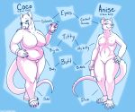  breast_size_difference breasts curvaceous curvy_figure danji-isthmus english_text female genitals hi_res mammal model_sheet murid murine pussy rat rodent skinny slightly_chubby text voluptuous 