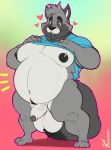  belly big_belly canid canine forebucks forepawz hyper male mammal marlon.cores mr.cores overweight overweight_male raccoon_dog slightly_chubby solo tanuki tubby 