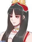  1girl black_hair blunt_bangs closed_mouth fire_emblem fire_emblem_heroes flight_goggles hraesvelgr_(fire_emblem) long_hair looking_to_the_side portrait red_eyes solo yumikari07 