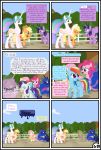  absurd_res applejack_(mlp) clothing cloud comic dialogue english_text equid equine female feral fluttershy_(mlp) friendship_is_magic group gutovi-kun hat headgear headwear hi_res horn larger_female mammal my_little_pony outside pegasus princess_celestia_(mlp) princess_luna_(mlp) rainbow_dash_(mlp) rarity_(mlp) sibling sister sisters size_difference sky smaller_female text tree twilight_sparkle_(mlp) winged_unicorn wings 