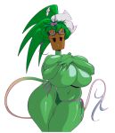  2019 big_breasts blaster_master breasts clothed clothing curvy_figure elemental_creature elemental_humanoid eyewear female flora_fauna flower goggles green_body green_hair green_skin hair half-closed_eyes huge_breasts humanoid kanna_(blaster_master) looking_at_viewer narrowed_eyes navel panties plant plant_humanoid simple_background slb smile solo thick_thighs topless underwear video_games voluptuous white_background wide_hips 