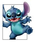  2020 4_toes alien ambiguous_gender blue_body blue_claws blue_eyes blue_fur blue_nose blue_pawpads chest_tuft claws disney experiment_(lilo_and_stitch) fluffy fur head_tuft hi_res lilo_and_stitch looking_at_viewer male_(lore) notched_ear open_mouth open_smile pawpads simple_background smile sneepy solo stitch_(lilo_and_stitch) toes tuft white_background 
