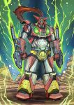  arm_blade armor aura cloak drill getter-1 getter_rays getter_robo green_light green_lightning highres holding holding_weapon joints light_particles mecha multicolored_armor no_humans red_armor red_cloak robot robot_joints ruins science_fiction spikes super_robot tonfa torn_cloak torn_clothes weapon white_armor yamanushi yellow_armor yellow_eyes 