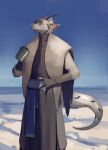 absurd_res anthro boziee dragon drinking fan_character hi_res magic_user male shaman solo tribal_spellcaster winter