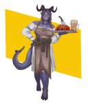 2020 2_horns 5_fingers absurd_res accessory aglet alcohol apron bangs barefoot barmaid beer beer_foam beer_glass beer_mug belt belt_buckle belt_pouch beverage big_breasts big_pupils biped black_horn breasts brown_apron brown_belt chubby_female chubby_humanoid clothed clothed_female clothed_humanoid clothing cloven_hooves collarbone container deltoids demon demon_humanoid digital_media_(artwork) digital_painting_(artwork) dress eyebrows eyeshadow face-framing_tendrils feet female female_humanoid fingers flower_tattoo food forehead_tattoo front_view full-length_portrait furgonomics glass glass_container glass_mug hair ham hand_on_hip hi_res holding_serving_tray hooves horn horned_humanoid humanoid humanoid_hands humanoid_pointy_ears knife knife_in_meat looking_at_viewer makeup meat medium_hair mug open_mouth open_smile parted_bangs pork portrait possumcrimes pupils purple_body purple_ears purple_eyebrows purple_hair purple_mouth purple_skin purple_tail pyran_linthe red_eyeshadow serving_tray silver_buckle simple_background slightly_chubby smile smiling_at_viewer solo spades_(suit) spiral_horn suit_symbol tail tail_accessory tailed_humanoid tattoo teeth tiefling unguligrade walking white_background white_clothing white_dress white_pupils yellow_eyes yellow_sclera yellow_tattoo